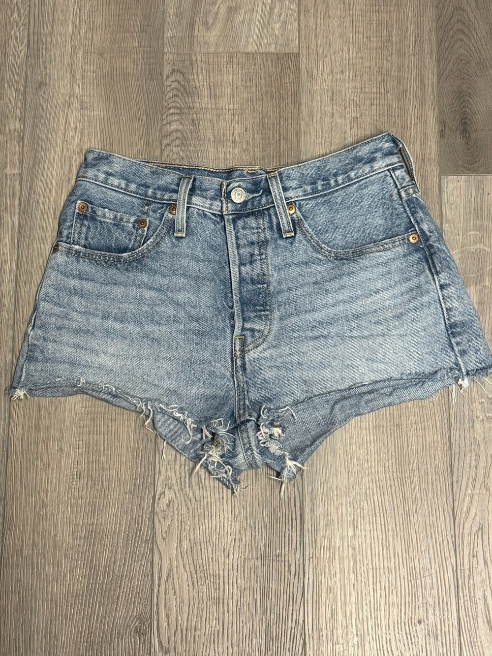 Levi’s 501 High-Rise Light Blue Denim Cutoff Shorts